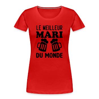 Le meilleur Mari du monde - T-shirt bio Premium Femme - rouge - Devant - Mia (176cm)