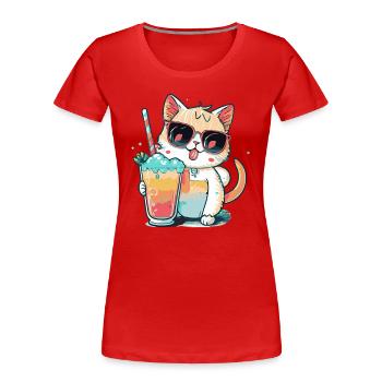 A cat lover's dream - Women's Premium Organic T-Shirt - red - Front - Mia (176cm)