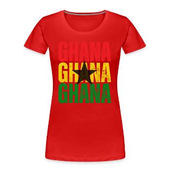 Ghana flag, Ghanaian pride - Women's Premium Organic T-Shirt - red - Front - Mia (176cm)
