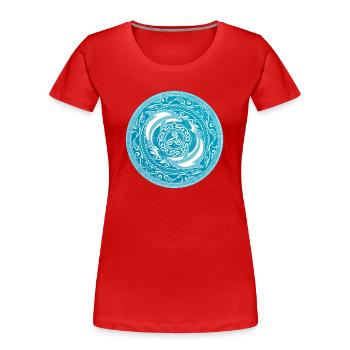 Keltische Delfine - Frauen Premium Bio T-Shirt - Rot - Vorne - Mia (176cm)