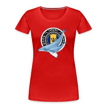Barbados Buckelwale - Frauen Premium Bio T-Shirt - Rot - Vorne - Mia (176cm)