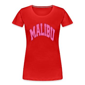 MALIBU California Sport T-Shirt Pink - Frauen Premium Bio T-Shirt - Rot - Vorne - Mia (176cm)
