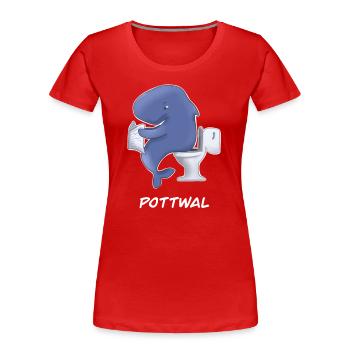 Wal Pottwal als lustiges Wortspiel - Frauen Premium Bio T-Shirt - Rot - Vorne - Mia (176cm)