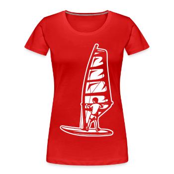 Garçon de planche à voile - T-shirt bio Premium Femme - rouge - Devant - Mia (176cm)