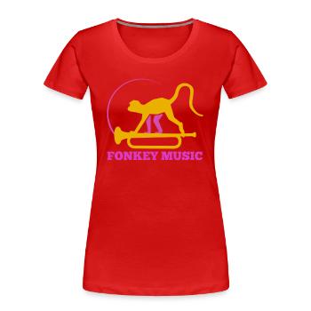 Funk Music - Women's Premium Organic T-Shirt - red - Front - Mia (176cm)