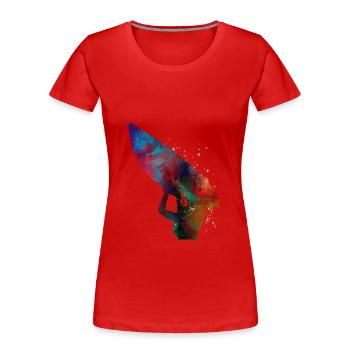 Surfer sport art #surfer #sport - T-shirt bio Premium Femme - rouge - Devant - Mia (176cm)