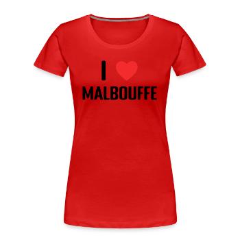 I Love Malbouffe - T-shirt bio Premium Femme - rouge - Devant - Mia (176cm)
