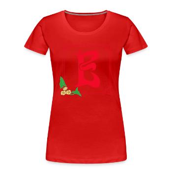 jugendstil e rot - Frauen Premium Bio T-Shirt - Rot - Vorne - Mia (176cm)