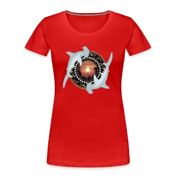 Requin-marteau Hawaïen - T-shirt bio Premium Femme - rouge - Devant - Mia (176cm)
