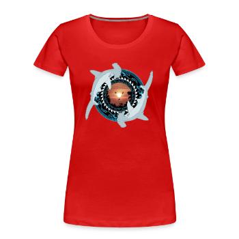 Requin-marteau Hawaïen - T-shirt bio Premium Femme - rouge - Devant - Mia (176cm)