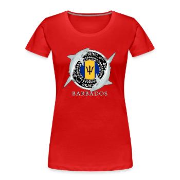 Requin de récif de la Barbade - T-shirt bio Premium Femme - rouge - Devant - Mia (176cm)