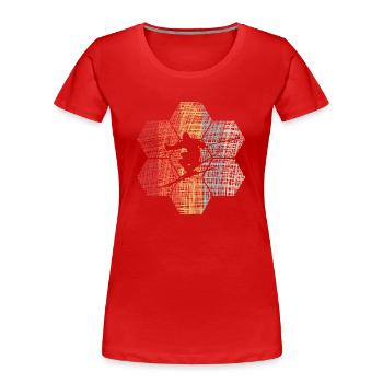 Ski Pistensau Skiing Skidesign - Frauen Premium Bio T-Shirt - Rot - Vorne - Mia (176cm)