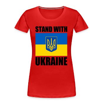 stand with ukraine - Women's Premium Organic T-Shirt - red - Front - Mia (176cm)
