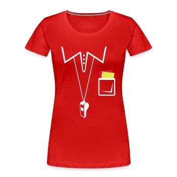 Soccer referee jersey - Women's Premium Organic T-Shirt - red - Front - Mia (176cm)