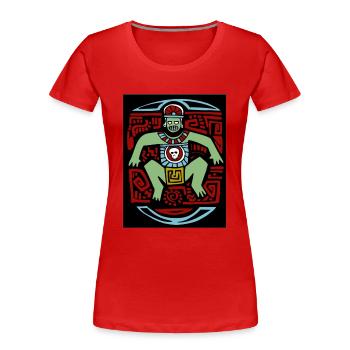 Tribal Tiki Inka Maya Indianer - Frauen Premium Bio T-Shirt - Rot - Vorne - Mia (176cm)
