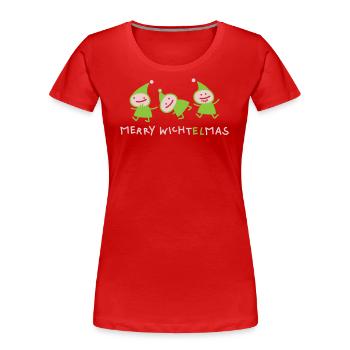 Elves Christmas (b) - Women's Premium Organic T-Shirt - red - Front - Mia (176cm)
