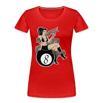 Pin up Girl - Frauen Premium Bio T-Shirt - Rot - Vorne - Mia (176cm)