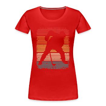 Hockey sur glace Hockey rétro Joueurs de hockey sur glace - T-shirt bio Premium Femme - rouge - Devant - Mia (176cm)