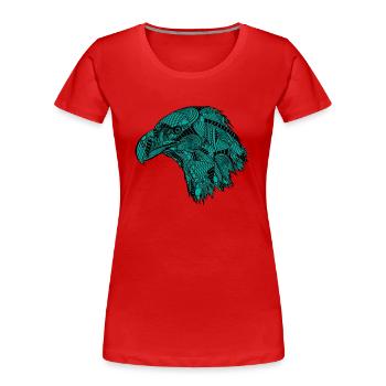 türkis Adler - Frauen Premium Bio T-Shirt - Rot - Vorne - Mia (176cm)