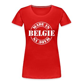 made in belgie m1k2 - T-shirt bio Premium Femme - rouge - Devant - Mia (176cm)