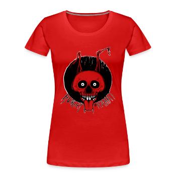Hungriges Kaninchen - Frauen Premium Bio T-Shirt - Rot - Vorne - Mia (176cm)