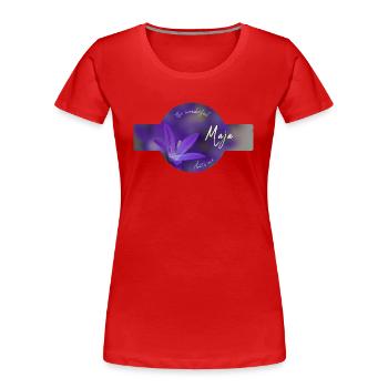 Maja - T-shirt bio Premium Femme - rouge - Devant - Mia (176cm)