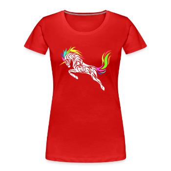 EINHORN STIL - Frauen Premium Bio T-Shirt - Rot - Vorne - Mia (176cm)