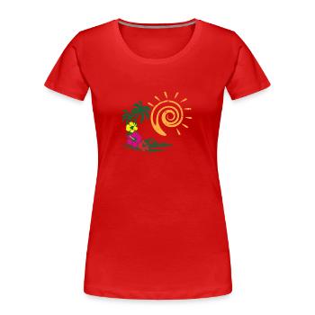 Summer Sun - Women's Premium Organic T-Shirt - red - Front - Mia (176cm)
