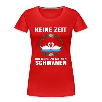 Schwan "Schwanzeit" Schwäne verliebt Schwanpaar - Frauen Premium Bio T-Shirt - Rot - Vorne - Mia (176cm)
