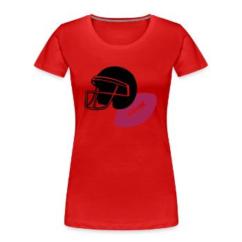 Football - Frauen Premium Bio T-Shirt - Rot - Vorne - Mia (176cm)