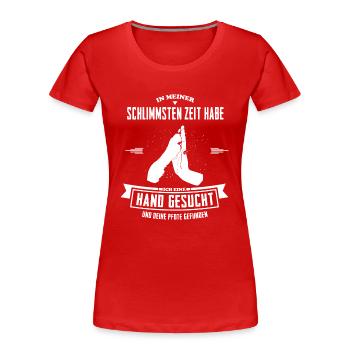 Hand gesucht (Hund) - Frauen Premium Bio T-Shirt - Rot - Vorne - Mia (176cm)