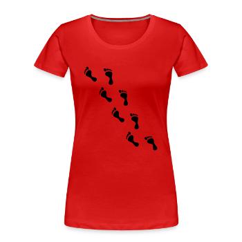 Spuren - Frauen Premium Bio T-Shirt - Rot - Vorne - Mia (176cm)