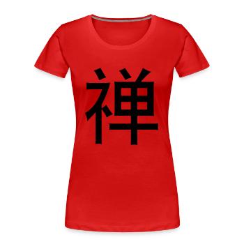 Chinesische Worte: Zen - Frauen Premium Bio T-Shirt - Rot - Vorne - Mia (176cm)