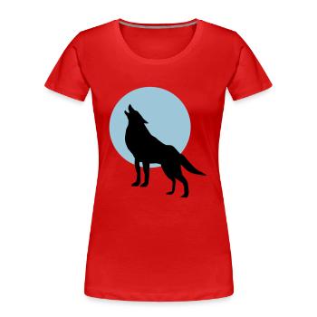 Loup et Lune - T-shirt bio Premium Femme - rouge - Devant - Mia (176cm)
