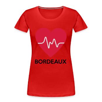 Herz Bordeaux - Frauen Premium Bio T-Shirt - Rot - Vorne - Mia (176cm)