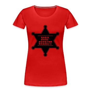 Village d'étoile de shérif - T-shirt bio Premium Femme - rouge - Devant - Mia (176cm)