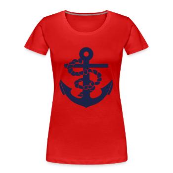 Anchor - Frauen Premium Bio T-Shirt - Rot - Vorne - Mia (176cm)