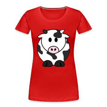 cow259 - Women's Premium Organic T-Shirt - red - Front - Mia (176cm)
