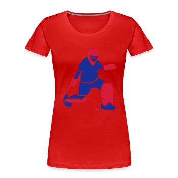Feldhockey-Torwart - Frauen Premium Bio T-Shirt - Rot - Vorne - Mia (176cm)