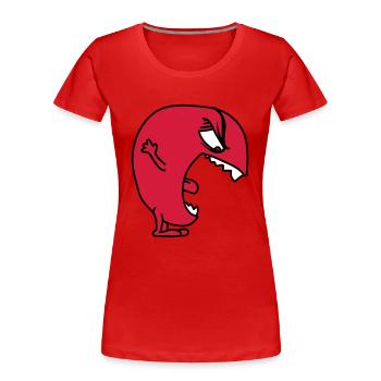 bigmonster - T-shirt bio Premium Femme - rouge - Devant - Mia (176cm)