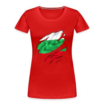 country flag football - Women's Premium Organic T-Shirt - red - Front - Mia (176cm)