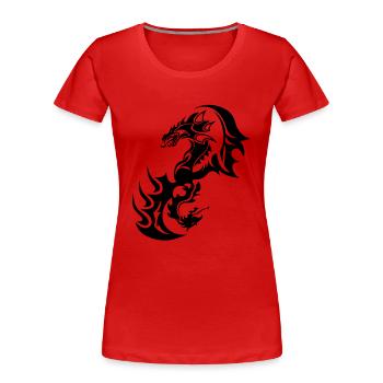 dragon tribal tattoo tatouage14 - T-shirt bio Premium Femme - rouge - Devant - Mia (176cm)
