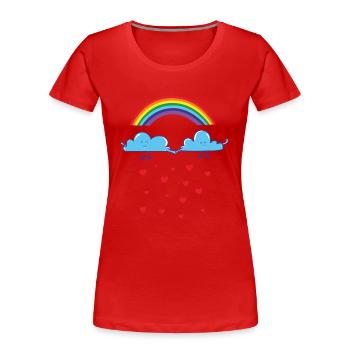 Being in love - homosexuality - peace - Women's Premium Organic T-Shirt - red - Front - Mia (176cm)