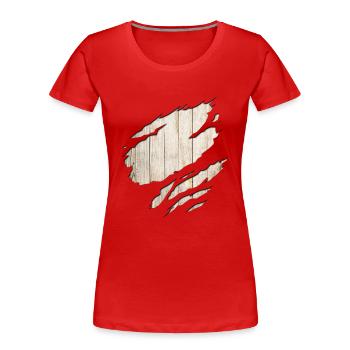 cheval des les modèle nature texture - T-shirt bio Premium Femme - rouge - Devant - Mia (176cm)