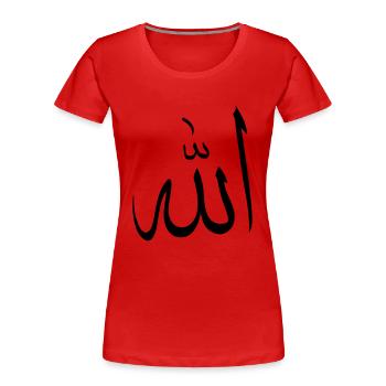 Allah muslim arab symbol islam - T-shirt bio Premium Femme - rouge - Devant - Mia (176cm)