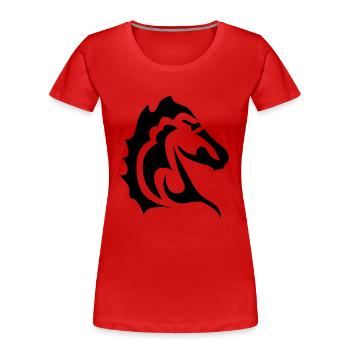 Stammes-Pferdekopf 1 - Frauen Premium Bio T-Shirt - Rot - Vorne - Mia (176cm)