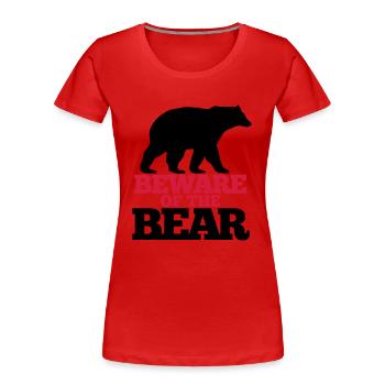 Bär Wild T-Shirt - Frauen Premium Bio T-Shirt - Rot - Vorne - Mia (176cm)