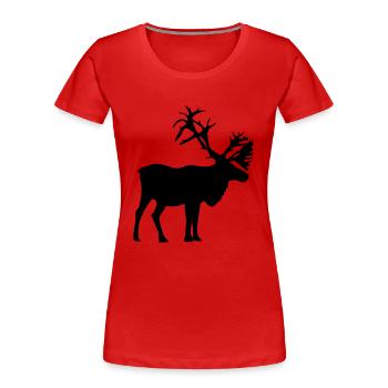 Karibus - Frauen Premium Bio T-Shirt - Rot - Vorne - Mia (176cm)