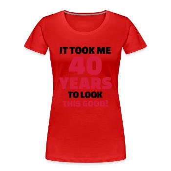 40 Years Anniversaire - T-shirt bio Premium Femme - rouge - Devant - Mia (176cm)