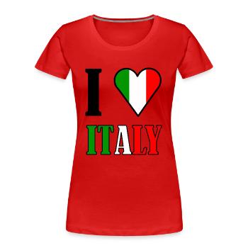 I love Italy | Saying with Italy flag - Women's Premium Organic T-Shirt - red - Front - Mia (176cm)